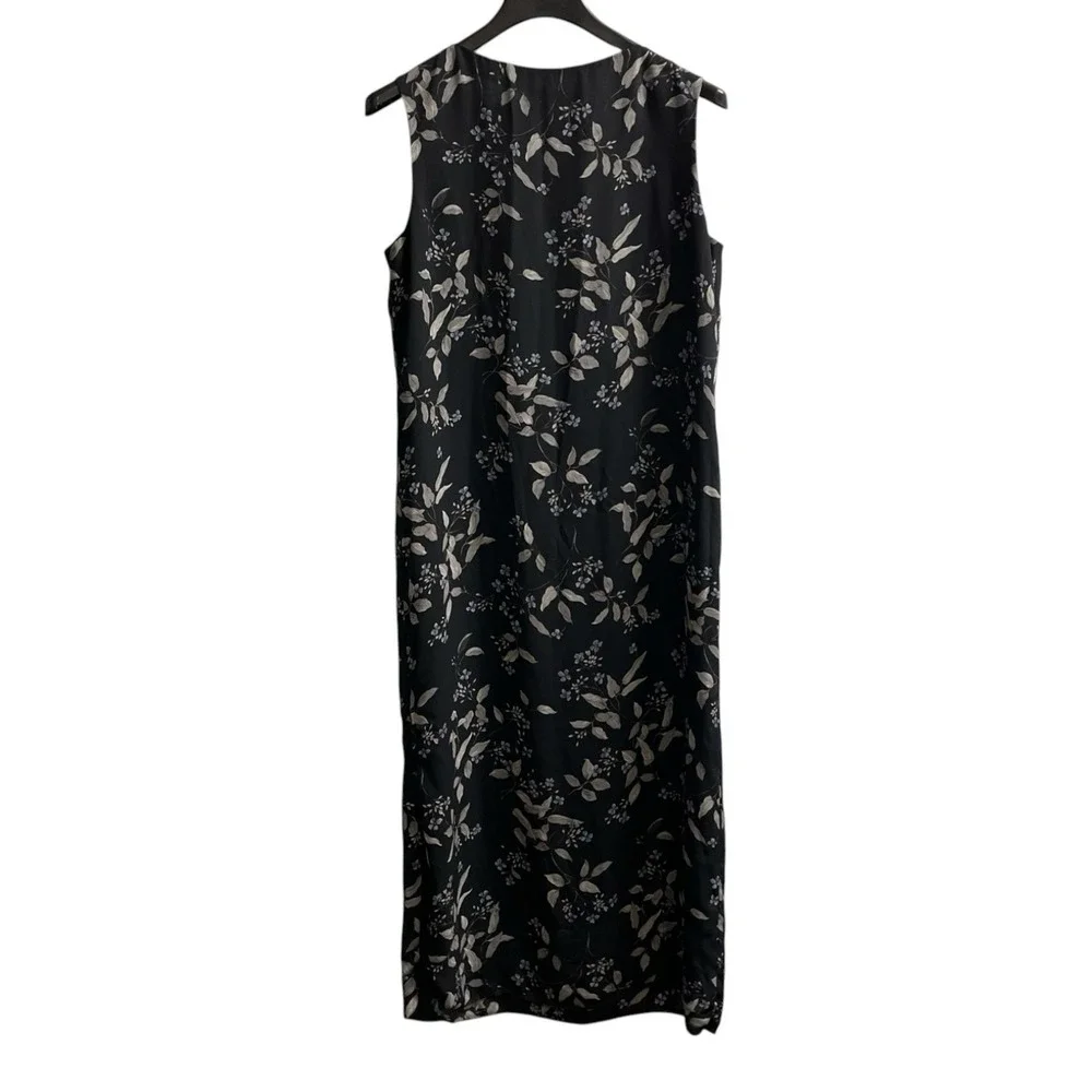 Vintage Jones New York Dress Black Chiffon Maxi Size 14‎ Office Career Event